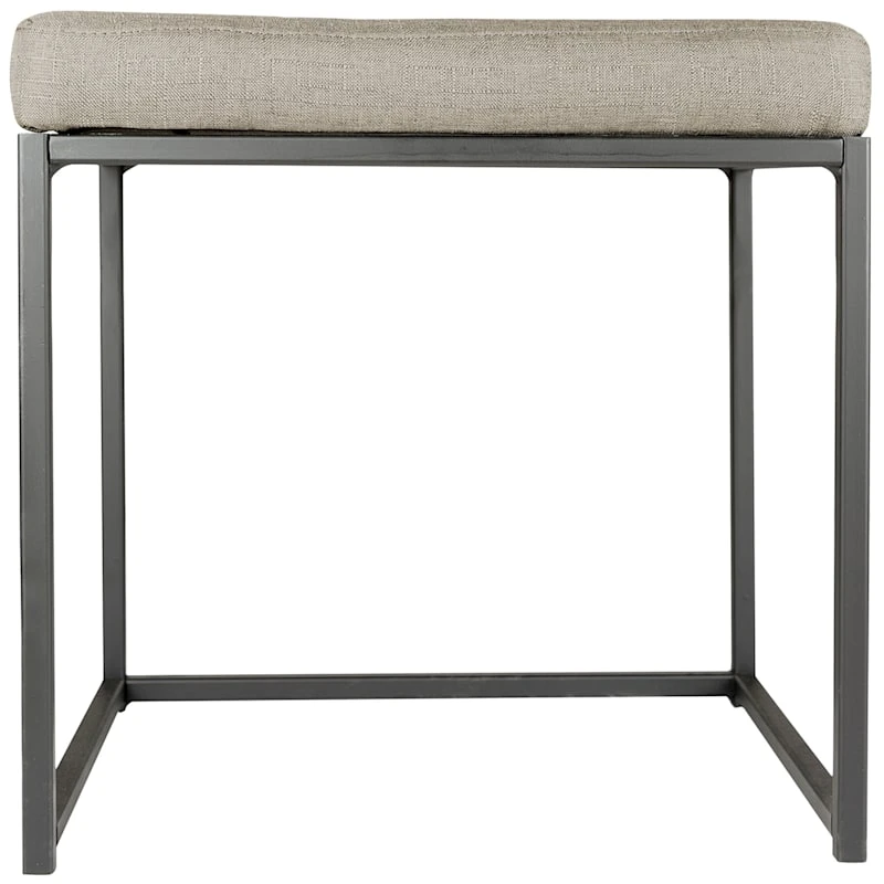 Grey Rectangle Vanity Stool 4 Grey Rectangle Vanity Stool - Image 2