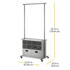 Grey Rolling Closet Organizer 7 Grey Rolling Closet Organizer -Chic Furniture Store grey rolling closet organizer 2