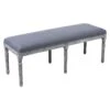 Heritage Dark Grey Linen Bench -Chic Furniture Store heritage dark grey linen bench