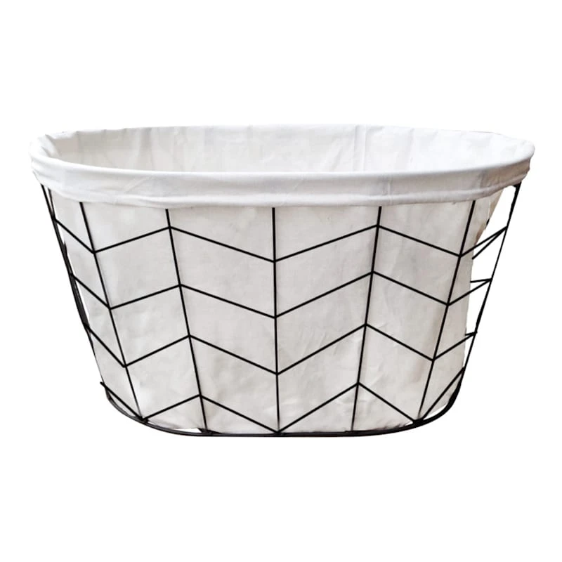 Herringbone Pattern Wire Laundry Basket 3 Herringbone Pattern Wire Laundry Basket