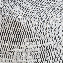 Honeybloom Black & Cream Pouf -Chic Furniture Store honeybloom black cream pouf 2