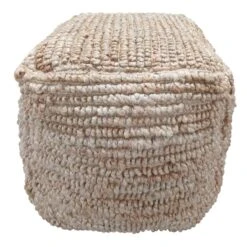 Honeybloom Caleb Jute Square Pouf