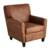 Honeybloom Dylan Brown Faux Leather Armchair 1 Honeybloom Dylan Brown Faux Leather Armchair -Chic Furniture Store honeybloom dylan brown faux leather armchair