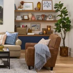 Honeybloom Dylan Brown Faux Leather Armchair -Chic Furniture Store honeybloom dylan brown faux leather armchair 5