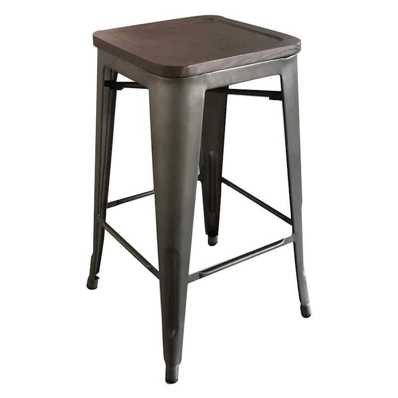 Honeybloom Ennis Metal Counter Stool, 24" 2 Honeybloom Ennis Metal Counter Stool, 24"