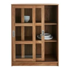 Honeybloom Fullerton 3-Shelf Sliding Door Cabinet -Chic Furniture Store honeybloom fullerton 3 shelf sliding door cabinet 3