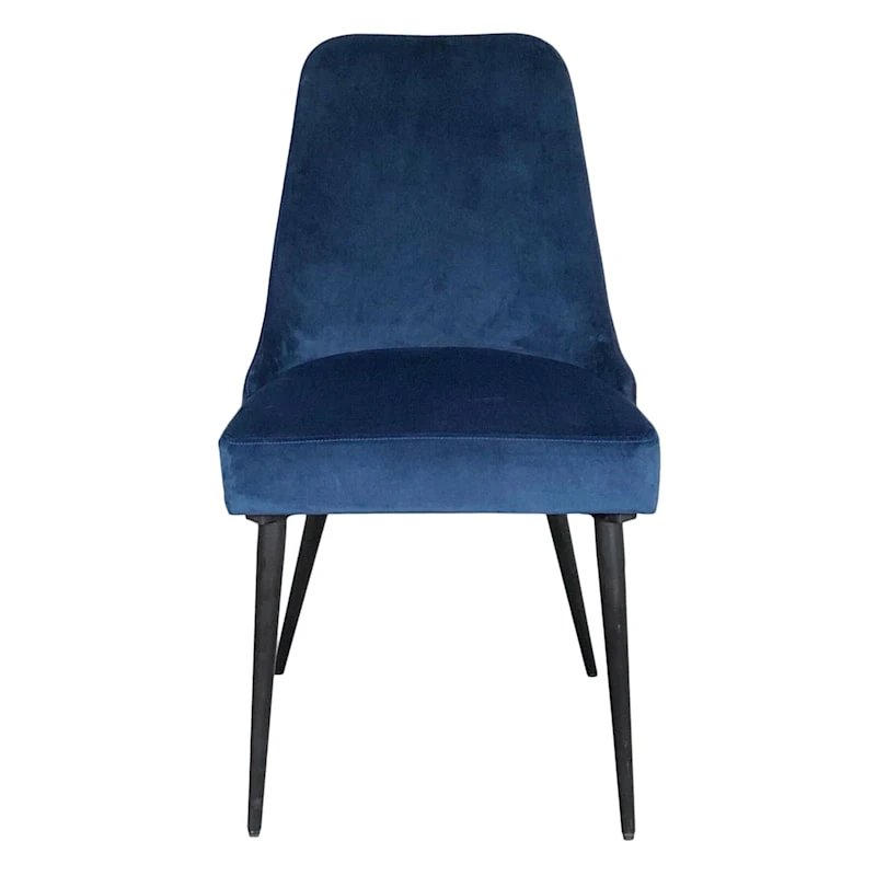 Indigo Blue Velvet Dining Chair 4 Indigo Blue Velvet Dining Chair - Image 2