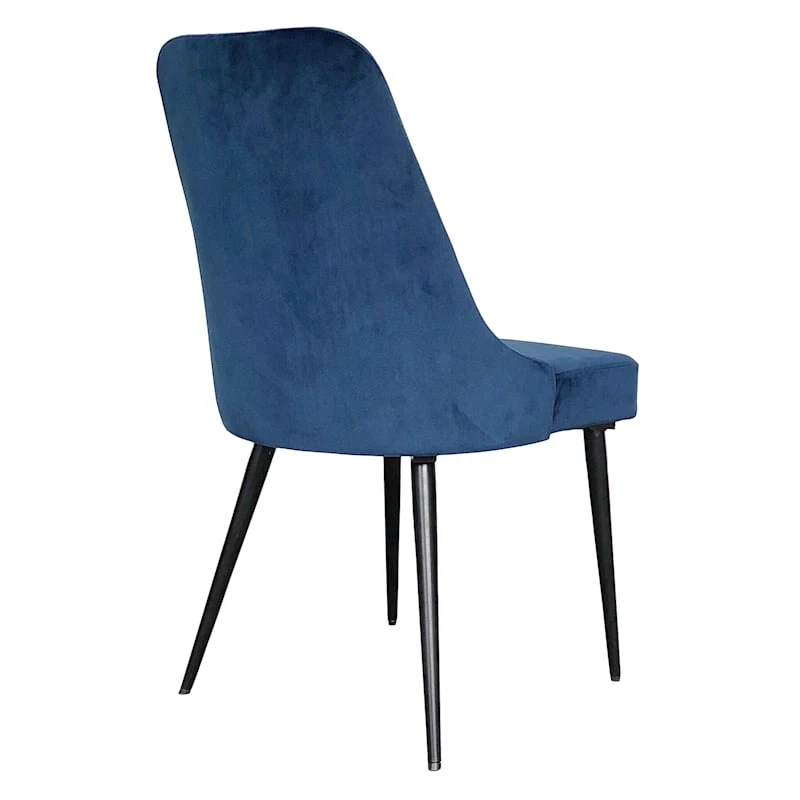 Indigo Blue Velvet Dining Chair 5 Indigo Blue Velvet Dining Chair - Image 3