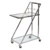 Laila Ali Glass & Steel Bar Cart 1 Laila Ali Glass & Steel Bar Cart -Chic Furniture Store laila ali glass steel bar cart