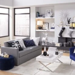 Laila Ali Harlowe Track Arm Sofa Grey -Chic Furniture Store laila ali harlowe track arm sofa grey 4