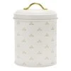 Matisse White & Gold Round Canister, Medium -Chic Furniture Store matisse white gold round canister medium