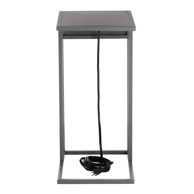 Metal C-Table With USB Port, Dark Grey 4 Metal C-Table With USB Port, Dark Grey - Image 2