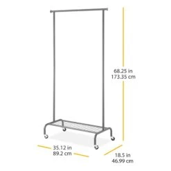 Metal Garment Rack, Gunmetal -Chic Furniture Store metal garment rack gunmetal 3