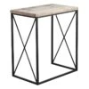 Metal X-Side Table With Wood Top, Large -Chic Furniture Store metal x side table with wood top large