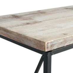 Metal X-Side Table With Wood Top, Large -Chic Furniture Store metal x side table with wood top large 4