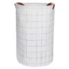 Modern Round Grid Patterned Laundry Hamper, Medium 2 Modern Round Grid Patterned Laundry Hamper, Medium -Chic Furniture Store modern round grid patterned laundry hamper medium
