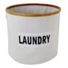 Natural Round Bamboo Fabric Laundry Basket, Medium -Chic Furniture Store natural round bamboo fabric laundry basket medium