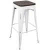 Oregon Vintage White Industrial Backless Barstool, 30" -Chic Furniture Store oregon vintage white industrial backless barstool 30