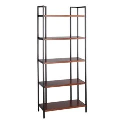 Chic Furniture Store 19 Parkview 5-Tier Metal & Wood Veneer Bookshelf