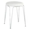 Penna Chrome & White Vanity Stool 1 Penna Chrome & White Vanity Stool -Chic Furniture Store penna chrome white vanity stool