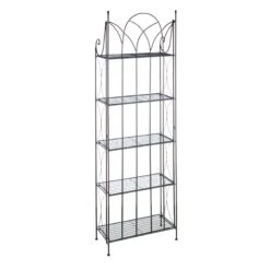 Providence 5-Tier Black Gothic Baker Rack With Metal Wire Shelves -Chic Furniture Store providence 5 tier black gothic baker rack with metal wire shelves 2