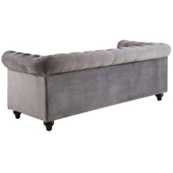 Providence Chesterfield Grey Velvet Tufted Sofa, 79" 8 Providence Chesterfield Grey Velvet Tufted Sofa, 79" -Chic Furniture Store providence chesterfield grey velvet tufted sofa 79 2