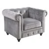 Providence Chesterfield Tufted Grey Velvet Rolled Armchair -Chic Furniture Store providence chesterfield tufted grey velvet rolled armchair