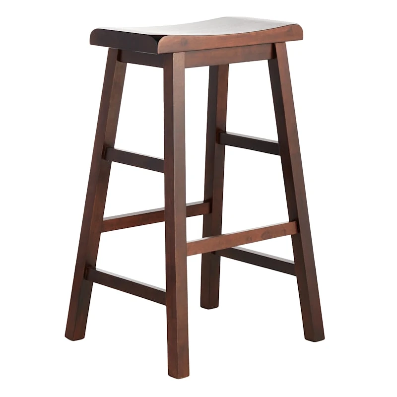 Providence Dark Oak Saddle Backless Barstool, 29" 3 Providence Dark Oak Saddle Backless Barstool, 29"