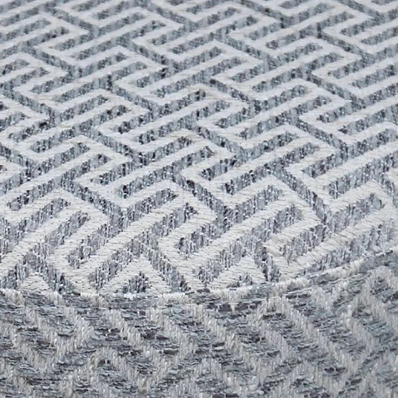 Providence Greta Greek Key Ottoman, Grey 3 Providence Greta Greek Key Ottoman, Grey - Image 2