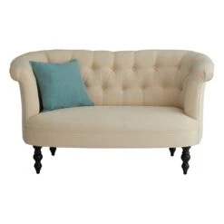 Providence Juliette Tufted Back Loveseat, Ivory -Chic Furniture Store providence juliette tufted back loveseat ivory 2