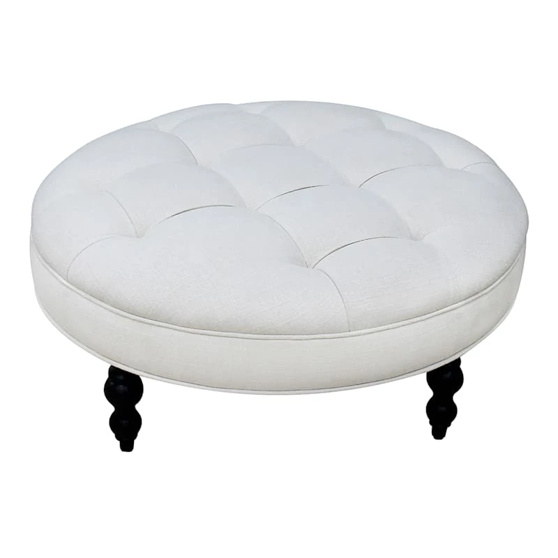 Providence Juliette Tufted Ottoman, Ivory 3 Providence Juliette Tufted Ottoman, Ivory