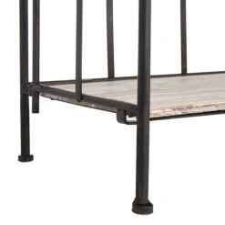 Providence Metal Baker Rack With Folding Wood-Top Shelves, 63" -Chic Furniture Store providence metal baker rack with folding wood top shelves 63 4