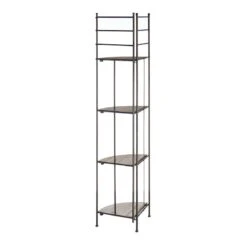 Providence Metal Corner Rack With Folding Wood-Top Shelves, 63" 10 Providence Metal Corner Rack With Folding Wood-Top Shelves, 63" -Chic Furniture Store providence metal corner rack with folding wood top shelves 63 2