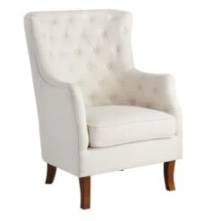 Providence Norfolk White Tufted Accent Chair