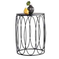 Providence Round Wood Top With Oval Metal Table, Large 9 Providence Round Wood Top With Oval Metal Table, Large -Chic Furniture Store providence round wood top with oval metal table large 2