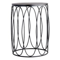 Providence Round Wood Top With Oval Metal Table, Large