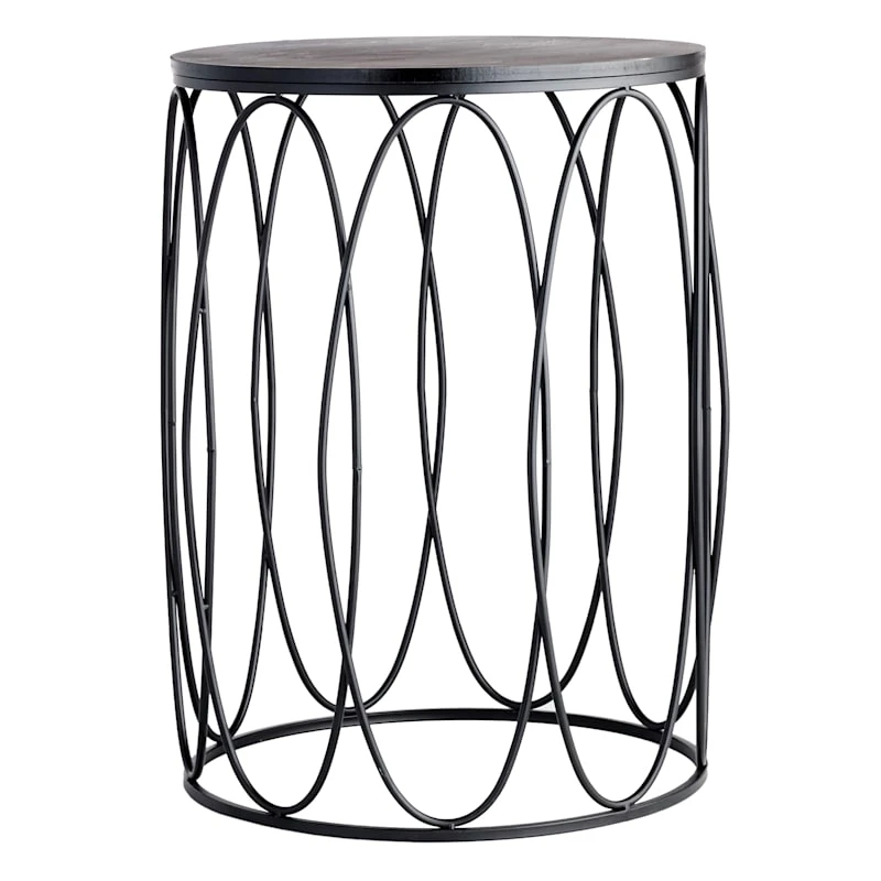 Providence Round Wood Top With Oval Metal Table, Large 3 Providence Round Wood Top With Oval Metal Table, Large