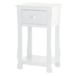 Providence Theodore 1- Drawer Accent Table, White -Chic Furniture Store providence theodore 1 drawer accent table white 2
