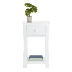 Providence Theodore 1- Drawer Accent Table, White -Chic Furniture Store providence theodore 1 drawer accent table white 3