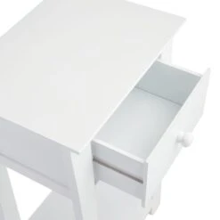 Providence Theodore 1- Drawer Accent Table, White -Chic Furniture Store providence theodore 1 drawer accent table white 5