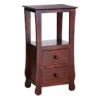 Providence Theodore Dark Brown 2-Drawer Thick Leg Accent Table, 29.5" 1 Providence Theodore Dark Brown 2-Drawer Thick Leg Accent Table, 29.5" -Chic Furniture Store providence theodore dark brown 2 drawer thick leg accent table 29.5