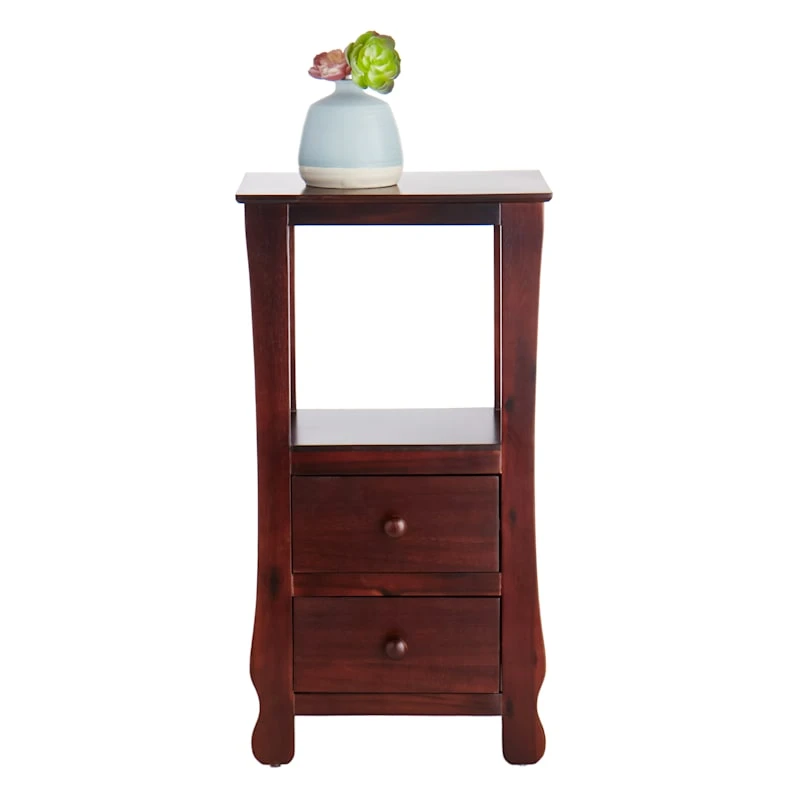 Providence Theodore Dark Brown 2-Drawer Thick Leg Accent Table, 29.5" 5 Providence Theodore Dark Brown 2-Drawer Thick Leg Accent Table, 29.5" - Image 3
