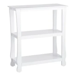 Chic Furniture Store 31 Providence Theodore White 3-Tier Thick Leg Bookshelf, 29"