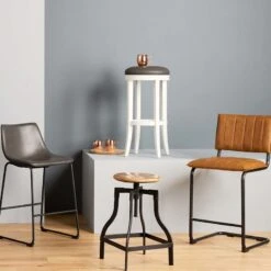 Providence Victoria Backless Barstool, White -Chic Furniture Store providence victoria backless barstool white 4