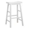 Providence White Saddle Backless Barstool, 29" 2 Providence White Saddle Backless Barstool, 29" -Chic Furniture Store providence white saddle backless barstool 29