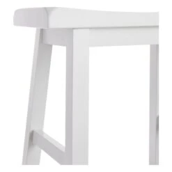 Providence White Saddle Backless Barstool, 29" -Chic Furniture Store providence white saddle backless barstool 29 2