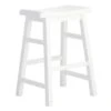 Providence White Saddle Backless Counter Stool, 24" -Chic Furniture Store providence white saddle backless counter stool 24