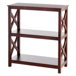 Providence Xavier 3-Tier Brown Bookshelf, 29" -Chic Furniture Store providence xavier 3 tier brown bookshelf 29 2