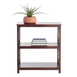 Providence Xavier 3-Tier Brown Bookshelf, 29" -Chic Furniture Store providence xavier 3 tier brown bookshelf 29 5
