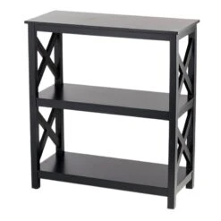 Providence Xavier Black 3-Tier Bookshelf, 29" -Chic Furniture Store providence xavier black 3 tier bookshelf 29 2